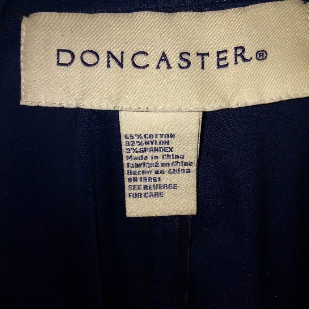 Doncaster Navy cotton blend blazer - Picture 4 of 4